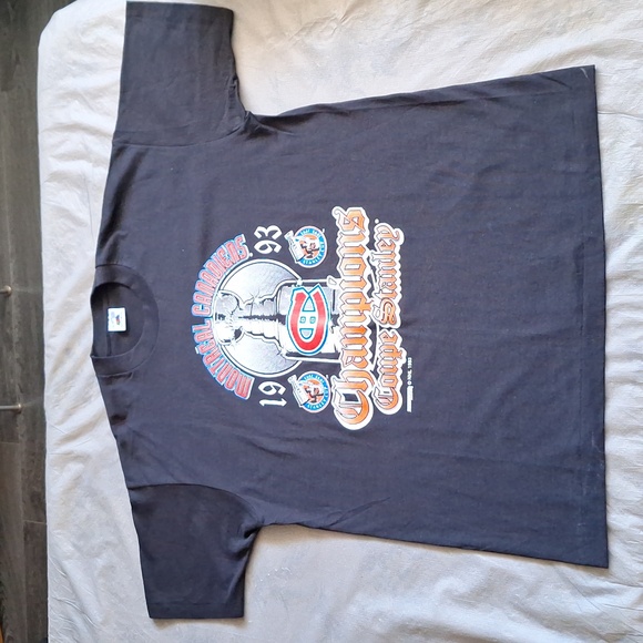 1993 Montreal Canadiens Champions Coupe Stanley T Shirt - Picture 1 of 11